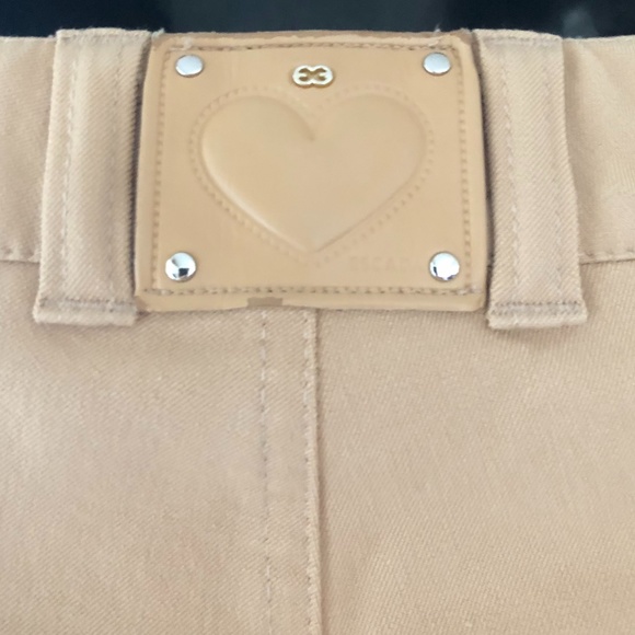 Escada flare leg beige heart design at the waist pants/jeans Sz 40 - Picture 9 of 13